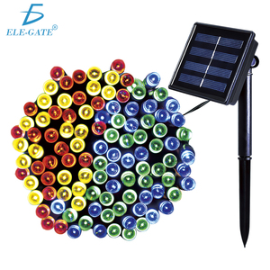 Guirlande lumineuse solaire LED RGB de 5 mètres, corps de lampe en PVC IP65 pour la décoration extérieure des paysages - Product Image 1