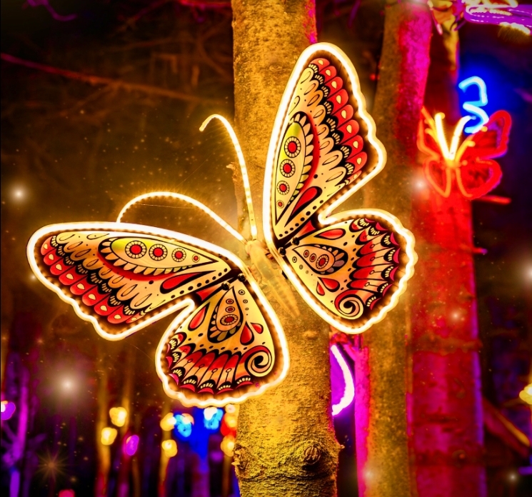 Outdoor Motif Lights Garden Led Butterflies Decoration Colorful Simulated Dynamic Insect butterfly Led Lights