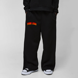 Pantalones Deportivos Casuales de Lona 100% Algodón para Hombre, con Logotipo Personalizado Serigrafiado, Estilo Holgado y Ancho, Cómodos, Estilo Hip Hop - Product Image 4