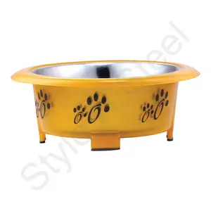 Oval Fusion Pet Feeding Bowl Edelstahl Haustiersc halen & Feeder Sprinted Pet Food Schalen für Katzen und Hunde