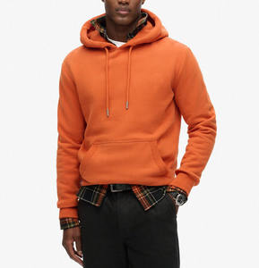 2025 Unisex Oversize Men's <b>Hoodies</b> High Quality 550gsm Orange Cotton Streetwear Breathable Custom Design Embroidery Decoration - Product Image 1