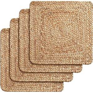 Handwoven Rattan Round <b>Coasters</b> with Holder Pottery Insulated Heat <b>Woven</b> Placemats Eco-Friendly <b>Coaster</b> Set - Product Image 1