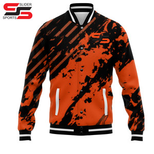 เสื้อแจ็กเก็ตเบสบอลผ้าฝ้ายสีล้วนสำหรับนักเรียนมหาวิทยาลัย - Product Image 5