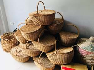 Cesta de compras de fruta de picnic tejida de mimbre de bambú otra cesta de almacenamiento - Product Image 3