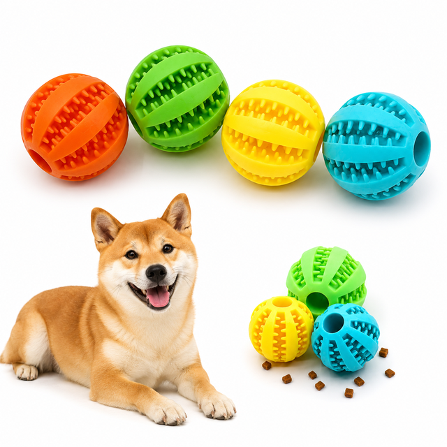 Custom BPA-Free Natural Rubber Dog Chew Ball Toy Durable Interactive Dog Feeder Ball