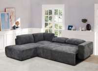 Modernes Modulares Schlafsofa-Set mit Stauraum, Klappbar, Bezogen mit 100% Polyester-Stoff für Wohnzimmer
