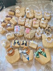 Water Hyacinth Bohemian Rectangle <b>Storage</b> <b>Basket</b> with Handle Eco-Friendly Clothing <b>Storage</b> for Beach Use - Product Image 5