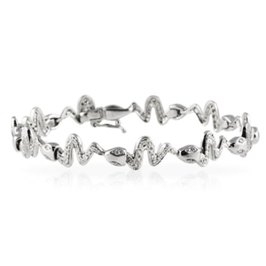 Pulsera de Diamantes Serpiente, Elegante y Lujosa, Pulseras y Brazaletes de Diamantes - Product Image 1