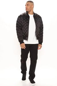 KY Hiver Matelassé Satin Polyester Haute Qualité Casual Satin Bomber Veste Personnalisé - Product Image 2