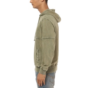 Sweat à capuche polaire surdimensionné pour hommes délavé à l'acide pour l'hiver qualité chaude grande taille Streetwear quantité minimale de commande bas 2025 - Product Image 3