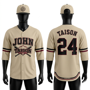 Camiseta de Softbol Premium de Poliéster 160 GSM, Verde Oliva con Rayas, Cierre de Botones, Logotipo Personalizado en Tela Tackle Twill - Product Image 6