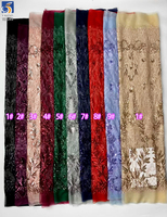 Tissu en dentelle à sequins de champagne de luxe et coûteux YX1293, tissu en dentelle à sequins brillants de haute qualité pour robe de soirée, tissu en dentelle à sequins pour femme