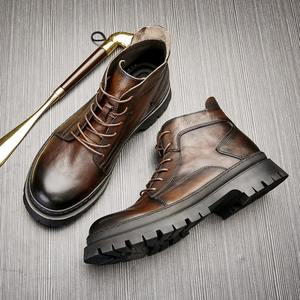 Chaussures décontractées légères avec semelle absorbant la transpiration et structure flexible, chaussures de tous les jours pour hommes, chaussures en cuir - Product Image 5