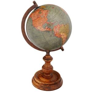 Globo antiguo náutico con Base de madera Acabado vintage Mapa del mundo Estructura interior educativa Modelo Geografía Artículo de regalo - Product Image 6