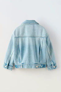 Chaqueta Vaquera Informal de Alta Calidad para Mujer, Diseño Popular, Tejida, Transpirable, Talla Grande, Azul, Manga Larga, Invierno, 100% Algodón - Product Image 2