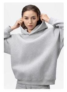 Nouvel arrivage de sweats à capuche oversize pour femmes 100% coton épaules tombantes poids lourds manches longues sérigraphie lettres hiver brodées - Product Image 5