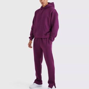Ensemble de survêtement de sport pour homme avec logo personnalisé, couleur unie, respirant, séchage rapide, 100% polyester, à capuche, jogging - Product Image 6