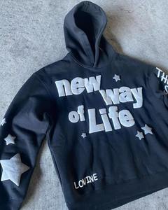 Sudaderas con Capucha de Alta Calidad, 100% Algodón, Transpirables, con Logotipo Personalizado Bordado, Impresión Puff Premium para Hombre, de Peso Pesado - Product Image 4