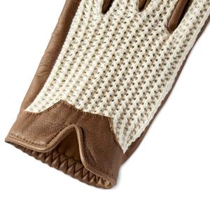 Gants de conduite unisexe en cuir véritable Gants d'équitation en peau d'agneau avec dos en crochet pour hommes et femmes - Product Image 4