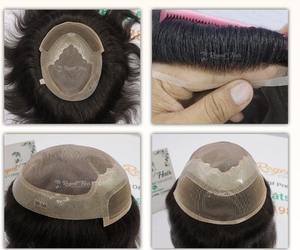 Large Stock of REGENT BWFL Premium Hand Tied Weft <b>Toupee</b> for Men Natural Indian Hair Water Wave Straight Styles - Product Image 6