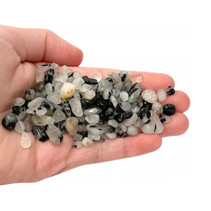 Chip de cuarzo Turmalina de cristal Curación natural Feng Shui Estilo de amor Piedra suelta Gema cruda caída Guijarros Chips de ágata - Product Image 2