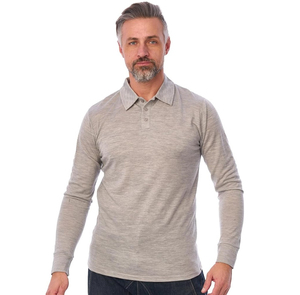 <b>Men's</b> Merino Wool Long Sleeve <b>Henley</b> 100% Merino Wool Long Sleeve Polo Shirt Merino Wool <b>Top</b> built for <b>men</b> modern casual fashion - Product Image 4