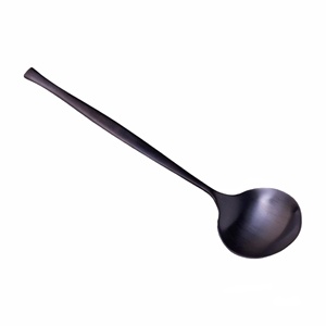 Cuillère à soupe moderne de luxe en métal noir pour le restaurant et l'hôtel de mariage - Product Image 1