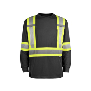 Ropa de Seguridad Reflectante Transpirable de Manga Larga para el Mercado Canadiense, Camiseta Reflectante de Alta Visibilidad para Hombre, Ropa de Trabajo con Logotipo Personalizado - Product Image 5