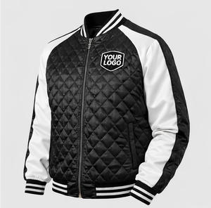 Veste universitaire matelassée sur mesure OEM pour hommes, vente en gros, veste bomber de baseball, veste d'hiver légère rembourrée avec broderie - Product Image 3