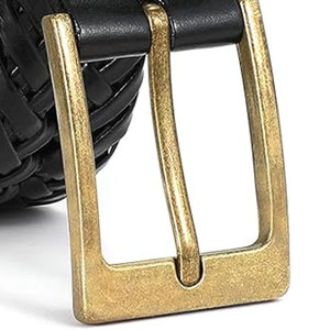 Cinturón de cuero genuino de piel de vaca de alta calidad para hombres Patrón sólido ligero Estilo vintage Serpiente Directo al por mayor Pakistán - Product Image 4