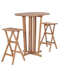 Ensemble de meubles de Bar avec tabouret de Bar et Table de Bar en bois massif 100% teck