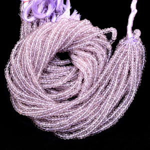 Perles facettées en améthyste rose naturelle de qualité AAA+ (3mm-4mm) – Pierres semi-précieuses en améthyste pour la fabrication de bijoux - Product Image 1