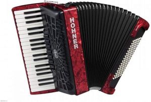 Prêt à expédier un nouvel accordéon chromatique Hohner Bravo III 96 - Rouge nacré - Product Image 3