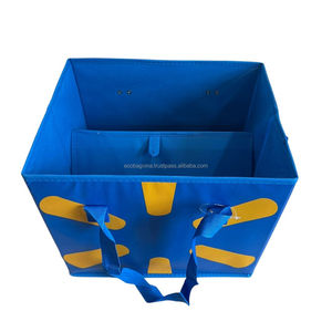 Sac d'épicerie réutilisable écologique avec logo personnalisé sac de boîte à provisions non tissé recyclable en tissu non tissé - Product Image 3