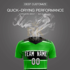 Uniforme de Fútbol Personalizado de Secado Rápido, 100% Poliéster, Impermeable, Verde y Negro, Conjunto Completo Unisex para Adultos, Servicio OEM, Superventas - Product Image 5