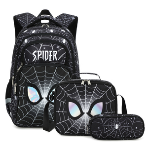 Sac à dos scolaire 17 pouces pour garçons, grande capacité, motif araignée de dessin animé, étanche, pour la rentrée des classes - Product Image 2