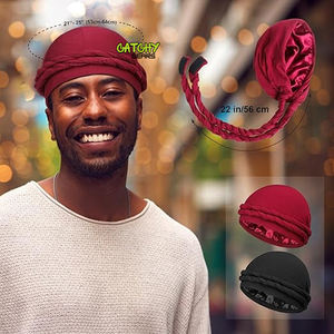 Turban Ethnique Vintage Pour Hommes Avec Pompon Durag Bandana Extensible Doux Et Parfait Pour l'Extérieur - Product Image 6