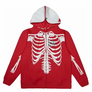 Full <b>Zip</b> up Hoodie with for Puff Print for Autumn Unisex Custom 400-500 Gsm Heavyweight Hoodies - Product Image 4