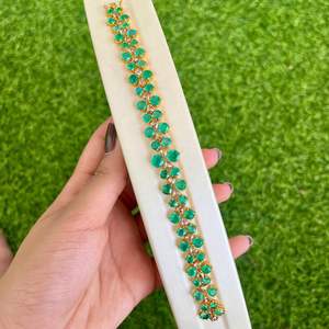 Pulsera DE TENIS esmeralda de oro amarillo de 14 quilates de primera calidad, joyería elegante para mujer, accesorio de lujo cómodo y duradero con estilo - Product Image 3