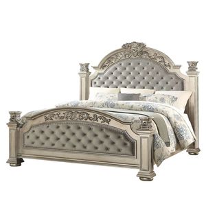 Lit Classique Antique Français-Blanc Acajou Duco-84 - Product Image 3