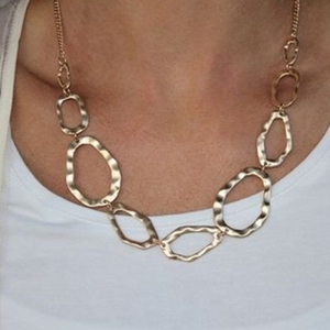 Collar de Moda Geométrico para Mujer, Hecho a Mano, Chapado en Oro y Rodio, de Latón, 18 Pulgadas - Product Image 1