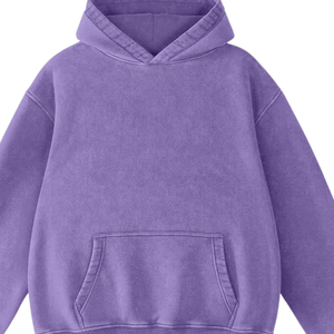Sweat-shirt à capuche surdimensionné en molleton doux vintage lavé à l'acide violet lavande, streetwear, vêtements d'hiver pour hommes et femmes - Product Image 5