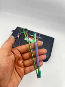 Outils professionnels de soin des ongles, logo personnalisé, ensemble de manucure et pédicure multicolores arc-en-ciel, pinces, repousse-cuticules, coupe-ongles en acier inoxydable - Product Image 4