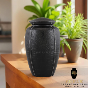 Urna de cremación de aluminio envuelta en cuero Premium grande 220 cu de capacidad Urna de cremación hecha a mano - Product Image 4