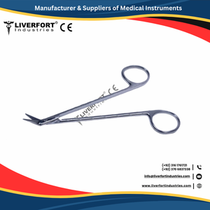 Ciseaux à ruban manuels courbés Iris de 10 cm (3,78 po) en acier inoxydable allemand, instrument chirurgical ophtalmique et de rhinoplastie, certifié CE - Product Image 2