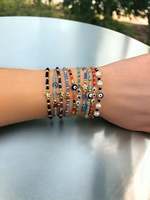 Pulsera Bohemia DAFNI BIG PAZAR con Cuentas de Piedra Natural, Aleación de Metal Precioso con Microincrustaciones, Hecha a Mano, Unisex, para Regalo
