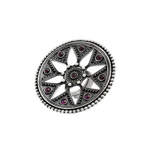 Sólido 925 plata esterlina oxidada rubí natural piedra preciosa aspecto artesanal anillo étnico hecho a mano joyería Bohemia proveedores al por mayor - Product Image 2