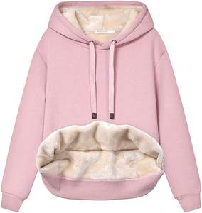 Haute qualité femmes mode décontracté hiver chaud polaire Sherpa doublé pull à capuche sweat à capuche avec propres conceptions sweats à capuche - Product Image 5