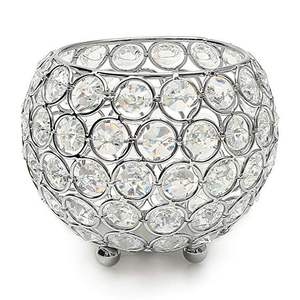 Mini bougeoir votif en cristal doré à 2 couches Décoration de maison et de mariage avec lampe chauffe-plat Bouteille en verre plaqué or pour cire - Product Image 5