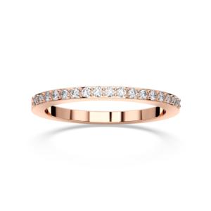 10K/14K/18K or massif 0.25 carats E-F/VVS-VS Moissanite diamant taille ronde demi éternité bague de mariage avec ensemble de broches - Product Image 4